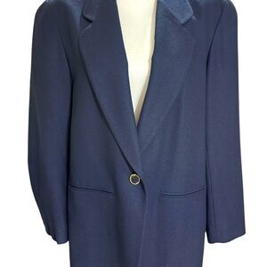 ✨ Vintage Pendleton Navy Wool Blazer – Made in USA – Size 14 ✨